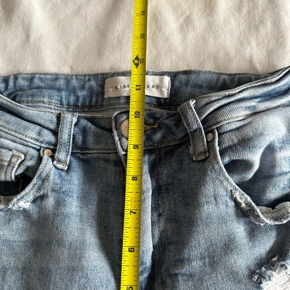 Risen Jeans Straight Leg Distressed High Rise Light Wash Festival Womens 3/26 - Picture 12 of 13